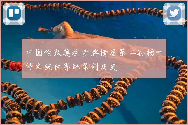 中国伦敦奥运金牌榜居第二孙杨叶诗文破世界纪录创历史