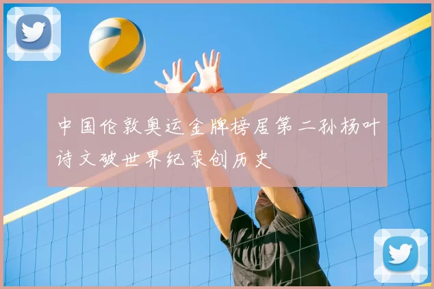 中国伦敦奥运金牌榜居第二孙杨叶诗文破世界纪录创历史